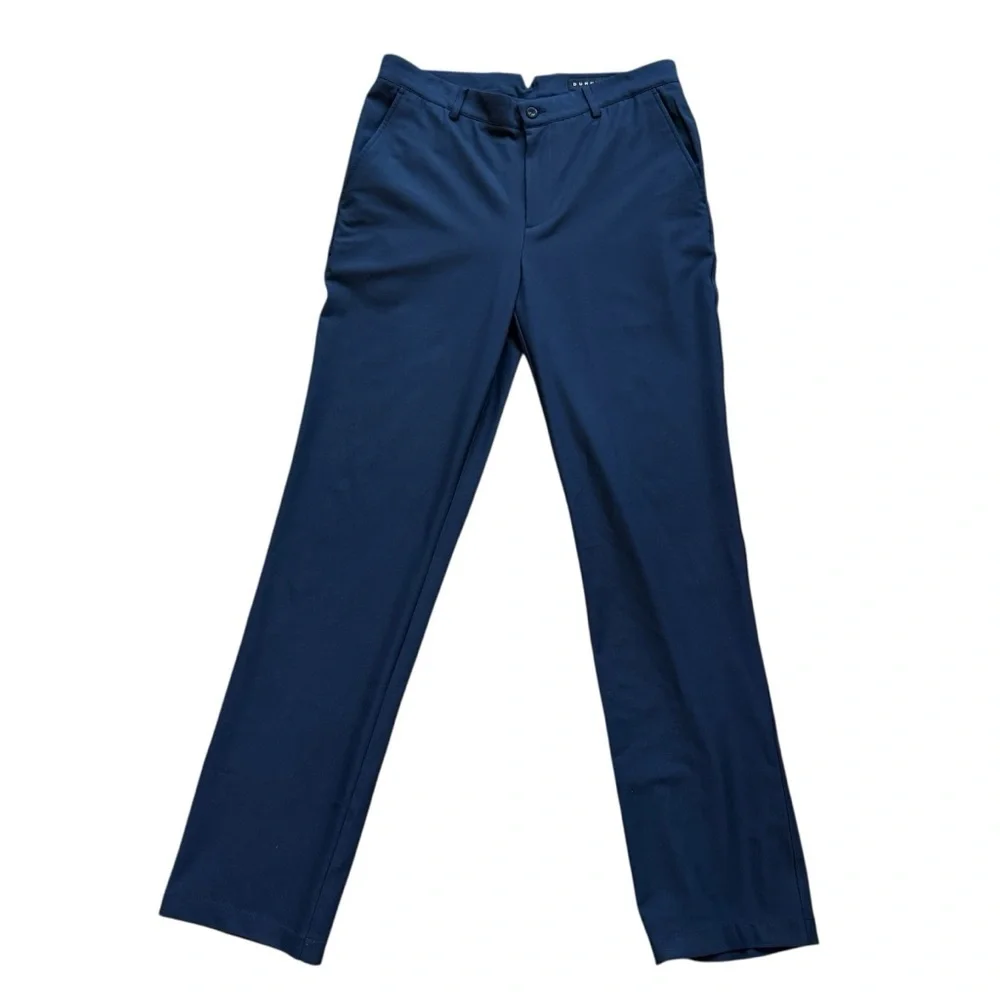 Dunning Golf Performance Stretch Chino Pants Mens 32x32 Navy Blue Flat Front